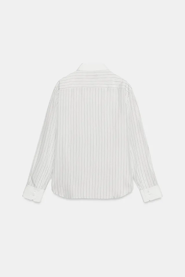 ZW COLLECTION 100% SILK STRIPED SHIRT – image 7