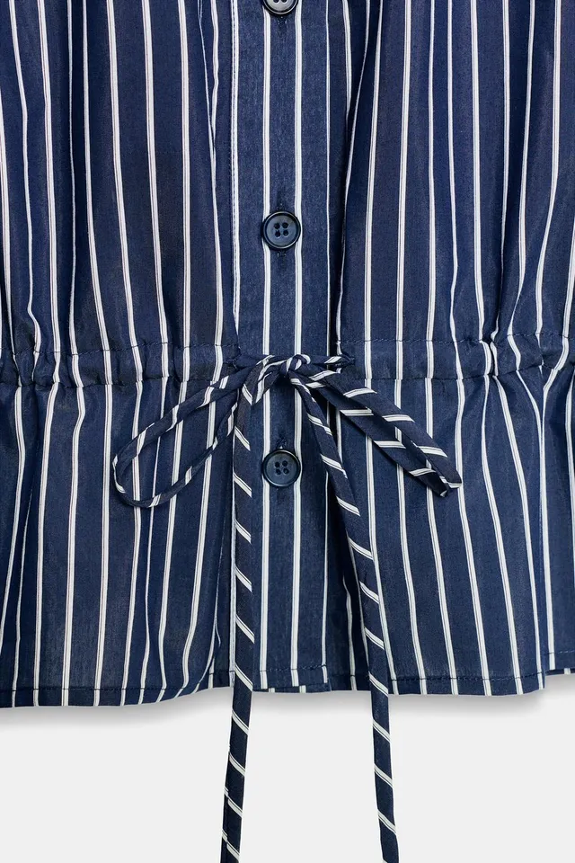 STRIPED HIGH NECK SHIRT – image 10