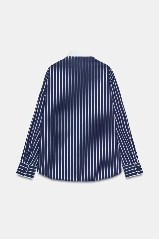 STRIPED POPLIN SHIRT – image 6