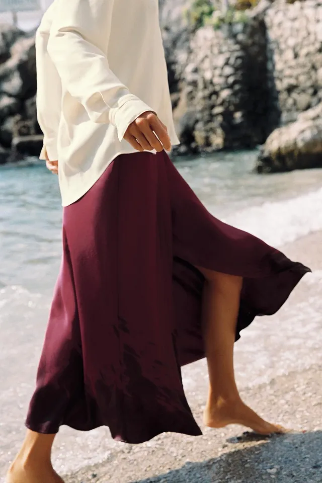 FLOWING SHIRT WITH COVERED BUTTONS – image 4