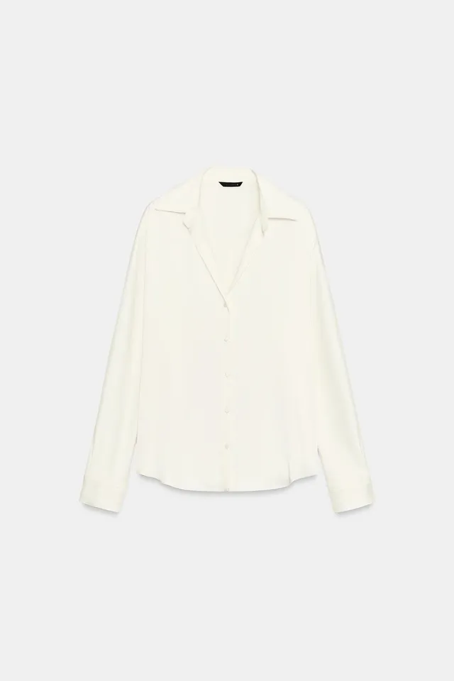 FLOWING SHIRT WITH COVERED BUTTONS – image 5