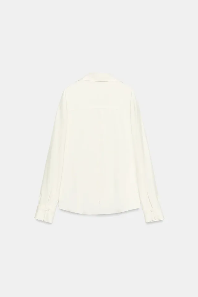 FLOWING SHIRT WITH COVERED BUTTONS – image 6