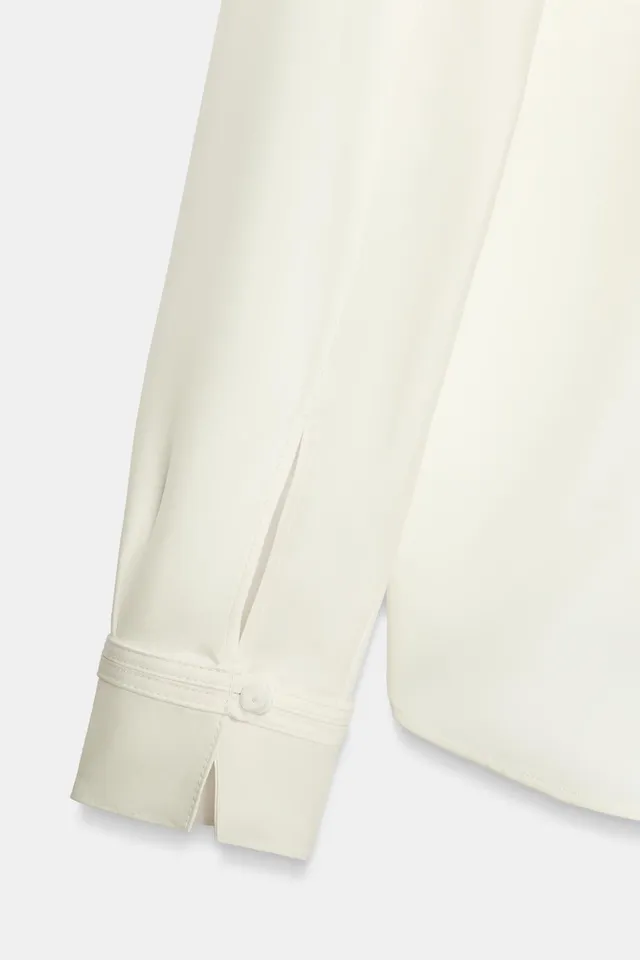 FLOWING SHIRT WITH COVERED BUTTONS – image 7