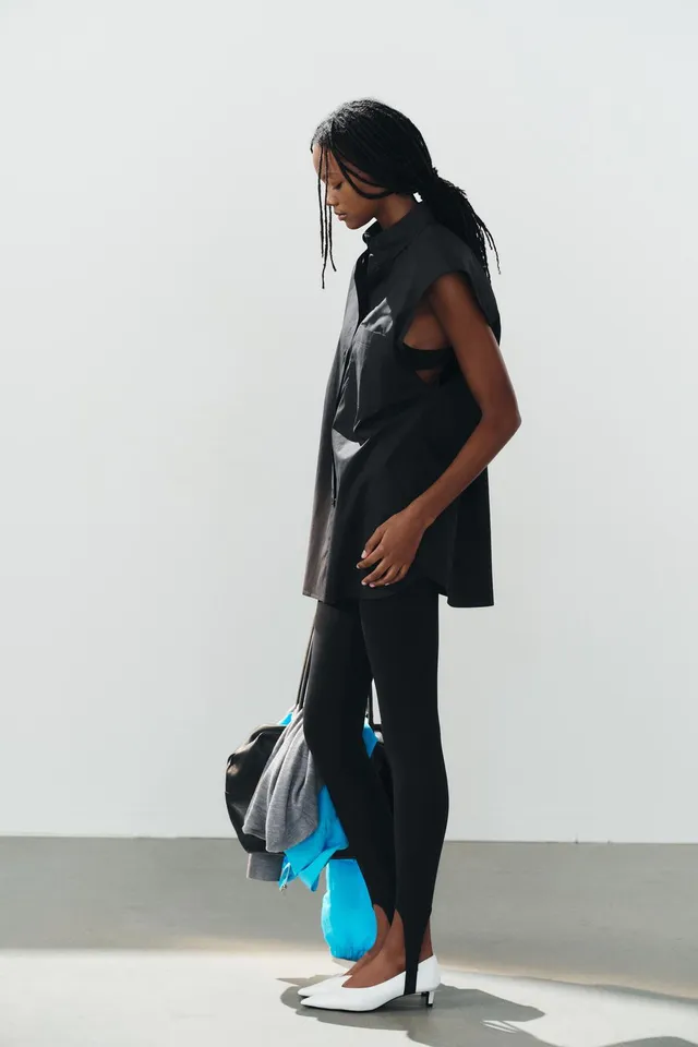 SLEEVELESS POPLIN SHIRT – image 4