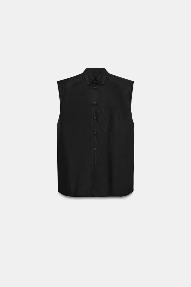 SLEEVELESS POPLIN SHIRT – image 8
