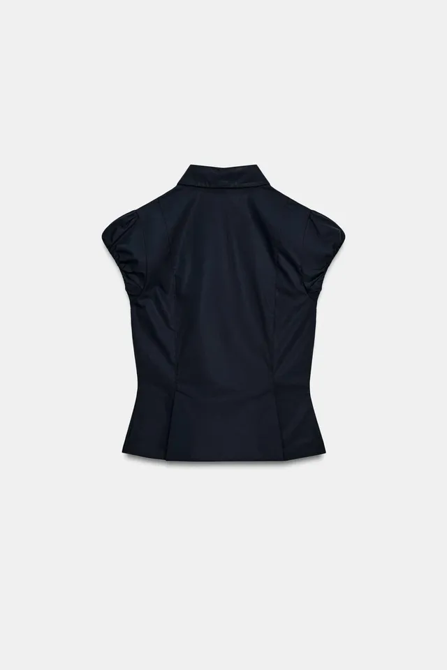 TAILORED SHIRT WITH POCKETS AND SCARF – image 6