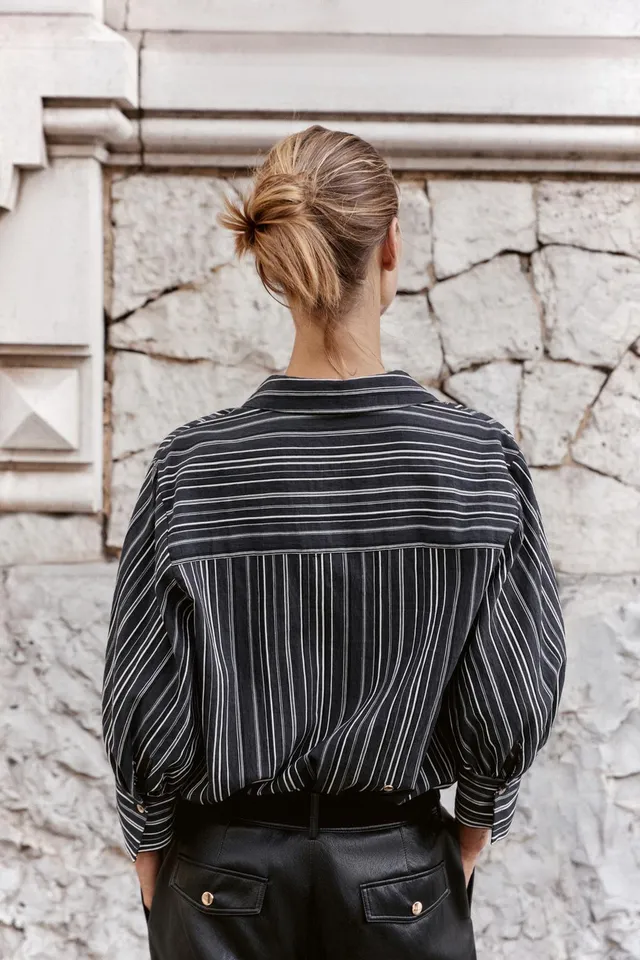 STRIPED 3/4 SLEEVE SHIRT – image 4