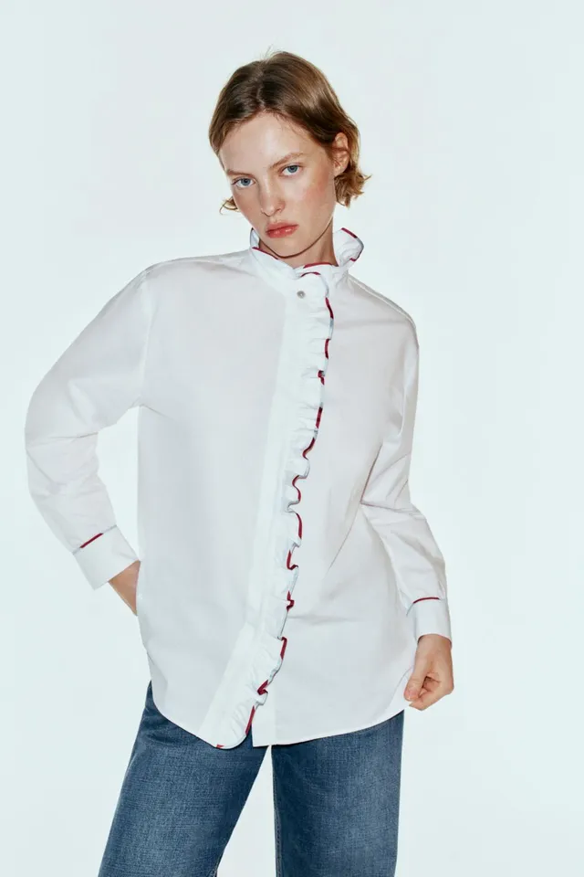 POPLIN SHIRT WITH RUFFLES – image 2