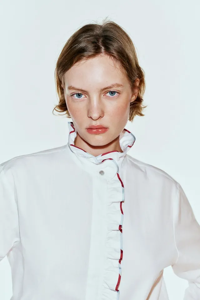 POPLIN SHIRT WITH RUFFLES – image 4