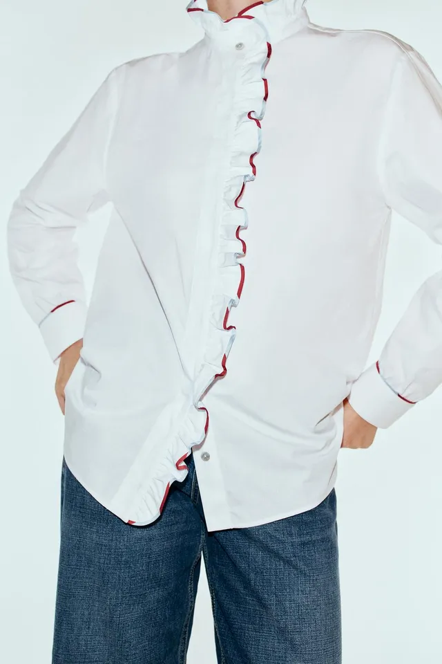 POPLIN SHIRT WITH RUFFLES – image 5