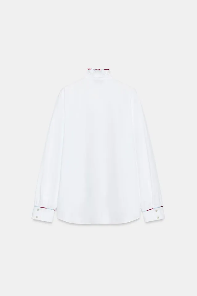 POPLIN SHIRT WITH RUFFLES – image 8