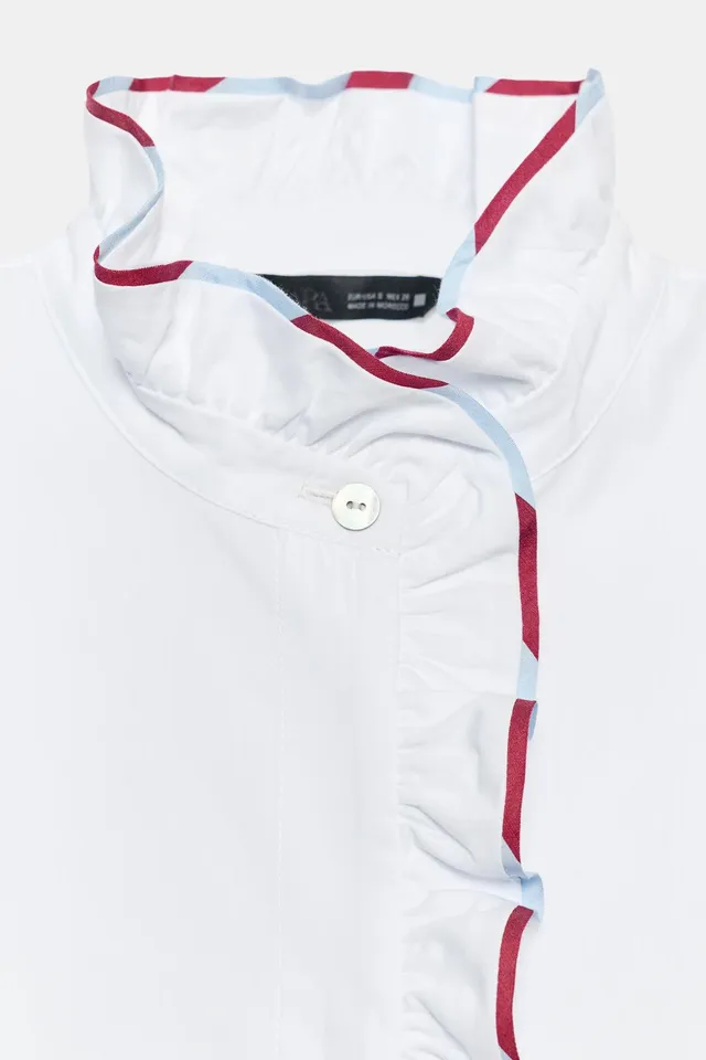 POPLIN SHIRT WITH RUFFLES – image 9