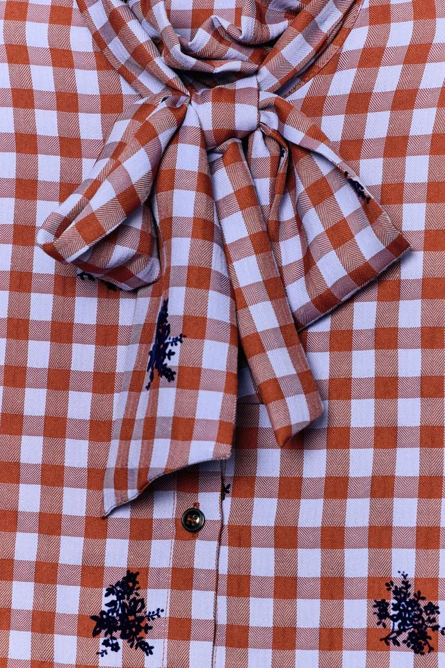 CHECK SHIRT WITH VELVET DETAILS – image 8