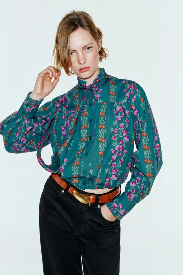 FLORAL PRINT BALLOON SHIRT – image 2