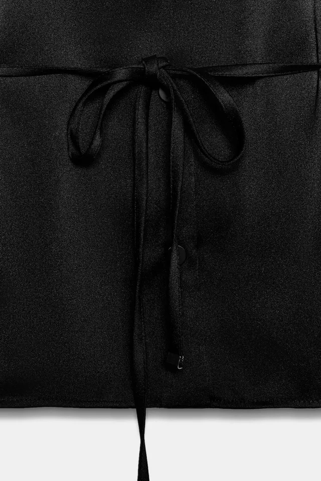 SATIN SHIRT WITH BELT – image 7