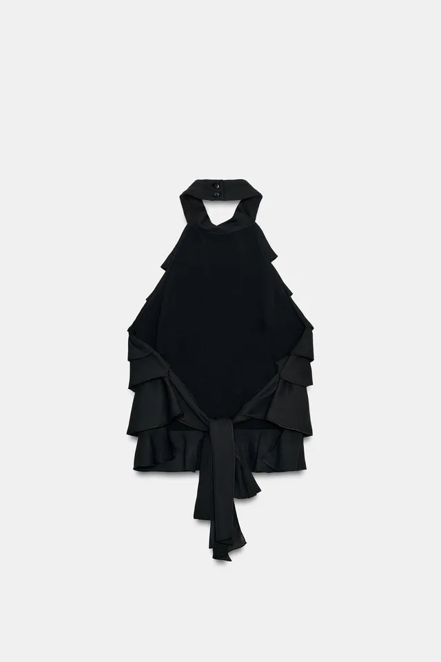 توب GEORGETTE بياقة HALTER – صورة 6