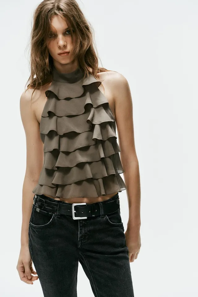 توب GEORGETTE بياقة HALTER – صورة 2