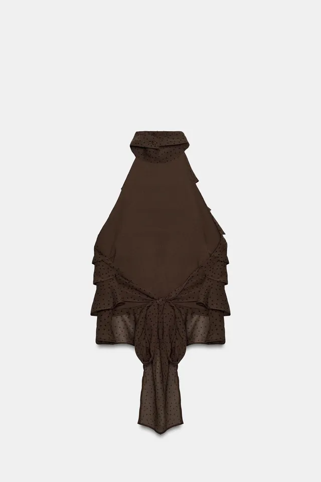 توب GEORGETTE بياقة HALTER – صورة 4