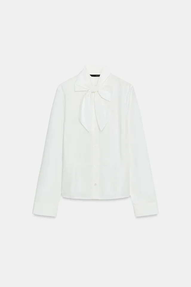 PEPLUM SHIRT WITH TIED DETAIL – image 2