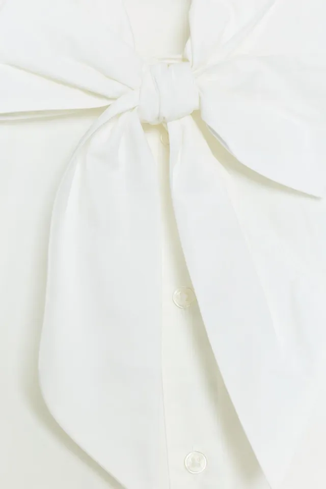 PEPLUM SHIRT WITH TIED DETAIL – image 4