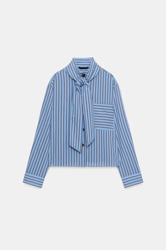 STRIPED SHIRT WITH TIE – image 6
