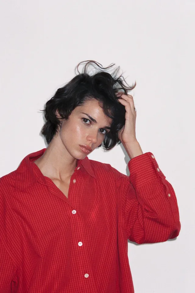 OVERSIZE CHECKED POPLIN SHIRT – image 2