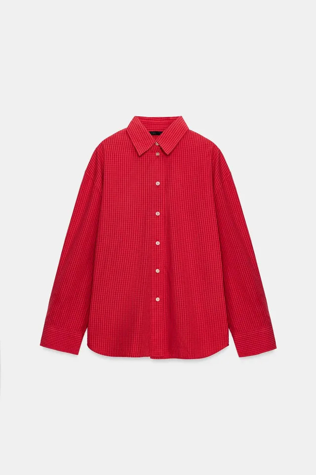 OVERSIZE CHECKED POPLIN SHIRT – image 6