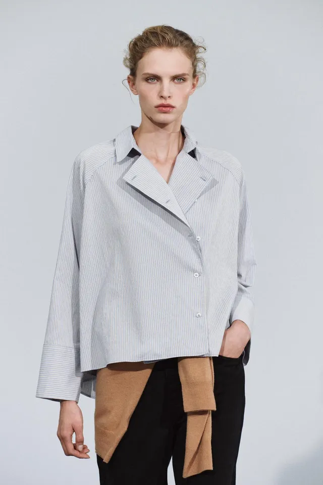 ZW COLLECTION STRIPED WRAP SHIRT – image 3