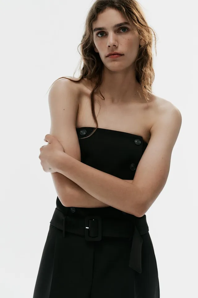 FULL-LENGTH JUMPSUIT WITH BUTTONS AND BELT – image 2