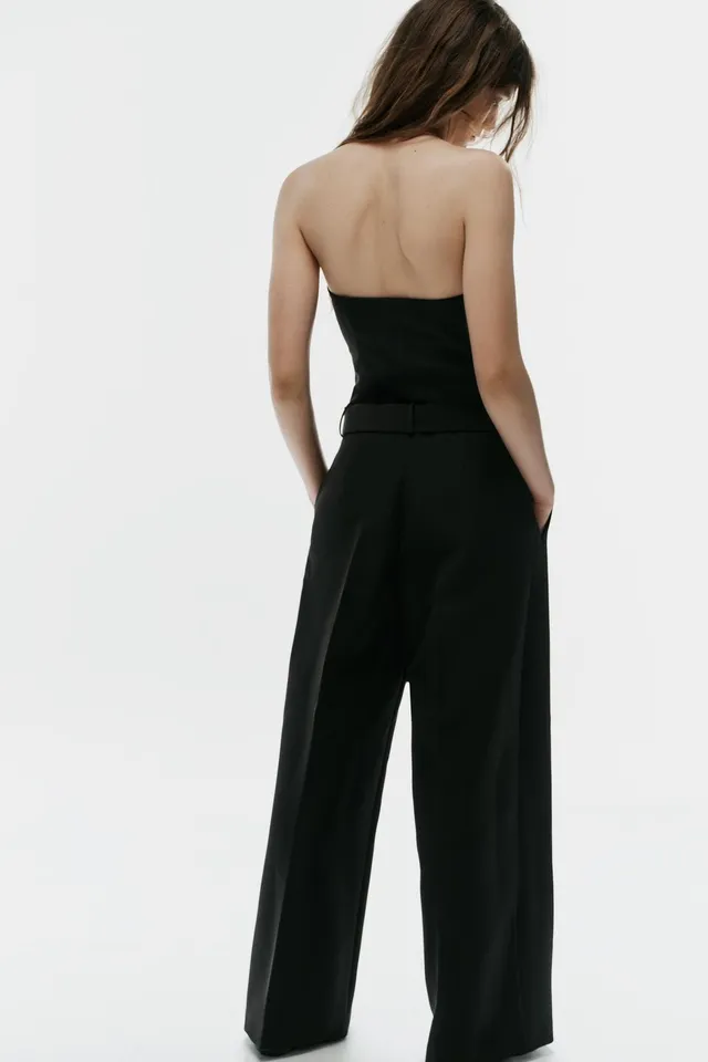 FULL-LENGTH JUMPSUIT WITH BUTTONS AND BELT – image 4