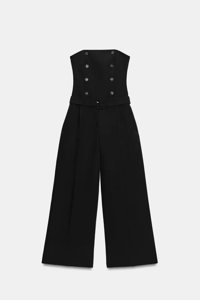 FULL-LENGTH JUMPSUIT WITH BUTTONS AND BELT – image 5