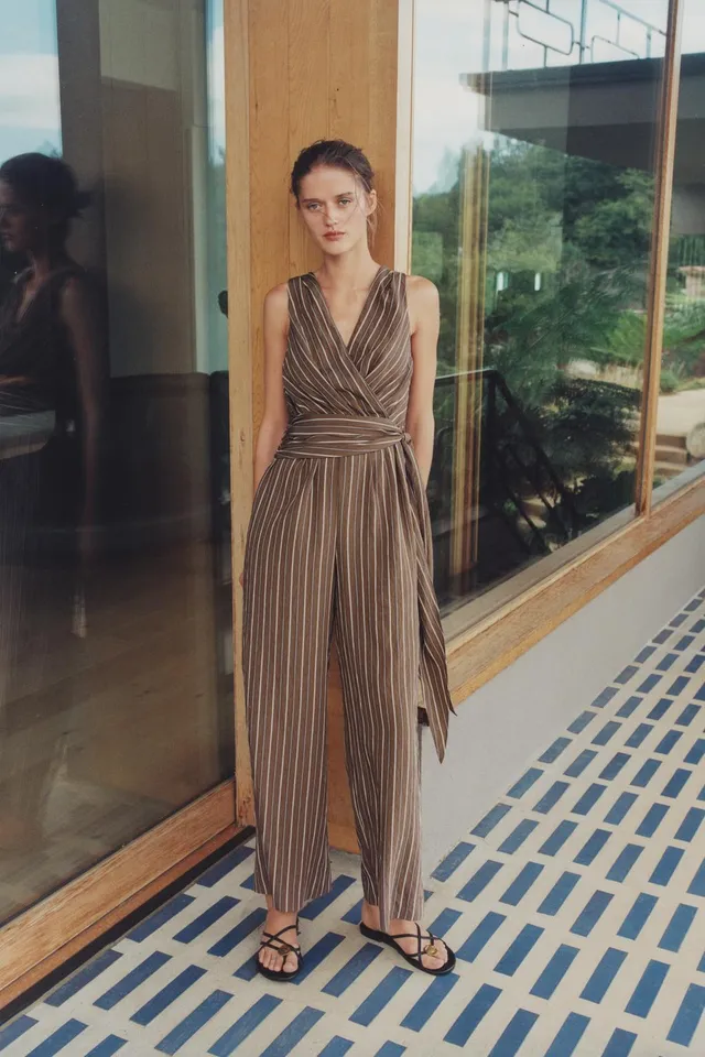 STRIPED BELTED JUMPSUIT – image 3