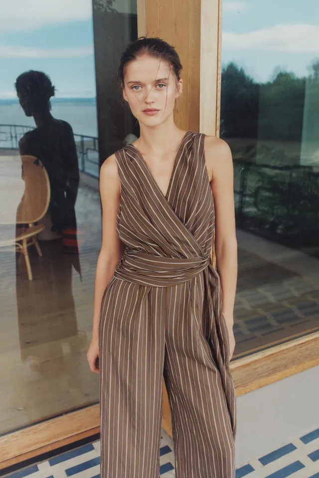 STRIPED BELTED JUMPSUIT – image 4