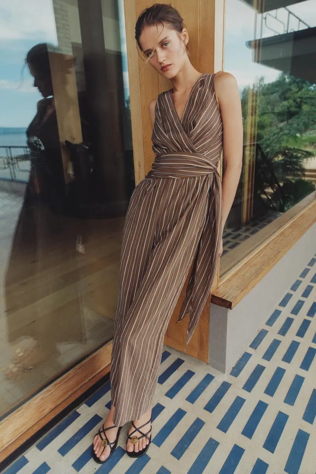 STRIPED BELTED JUMPSUIT – image 5