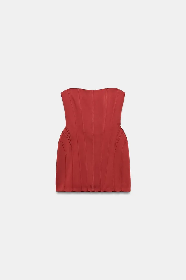 SATIN CORSETRY-INSPIRED MINI DRESS – image 4