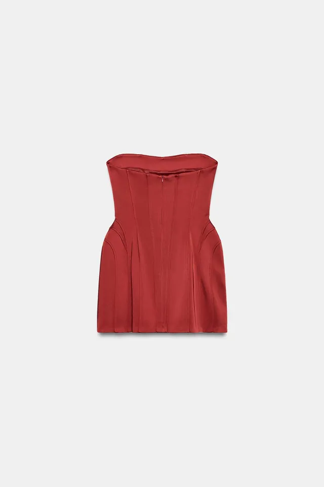 SATIN CORSETRY-INSPIRED MINI DRESS – image 5