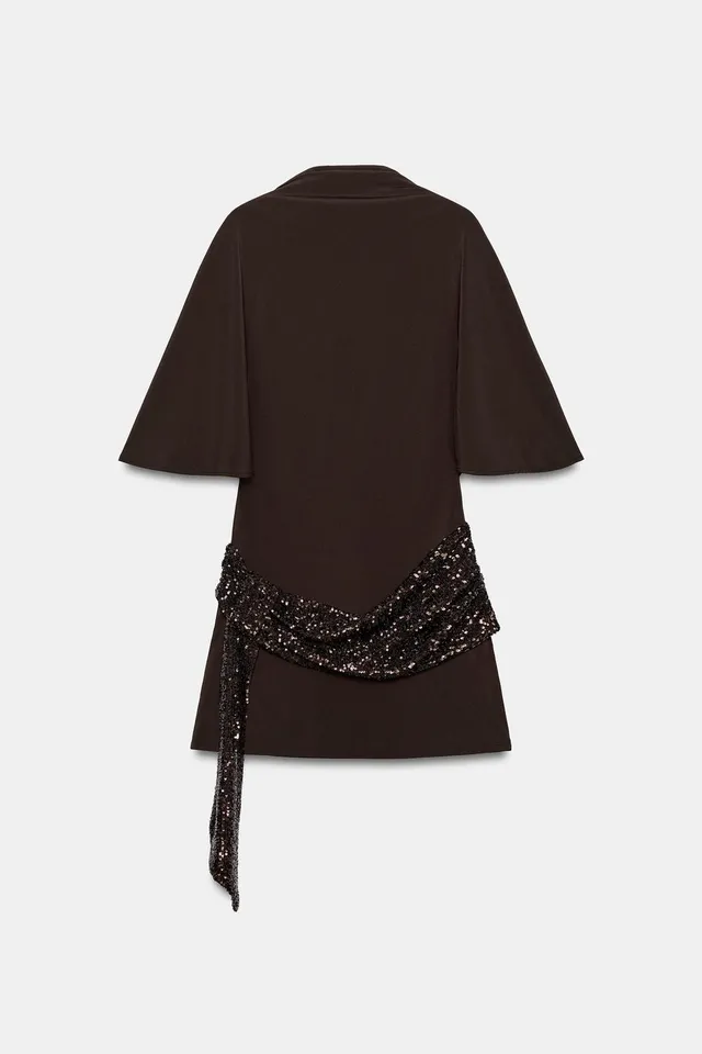 SEQUINNED SASH MINI DRESS – image 4