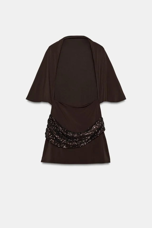SEQUINNED SASH MINI DRESS – image 5
