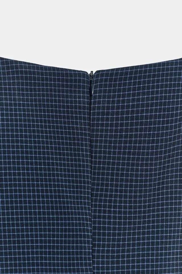 SHORT PLEATED CHECK DRESS – image 9