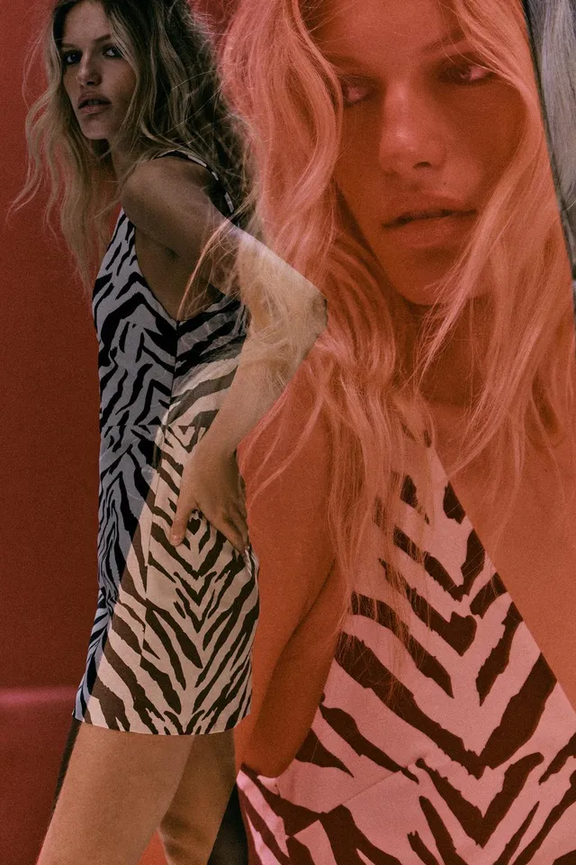 ANIMAL PRINT VELVET MINI DRESS – image 6