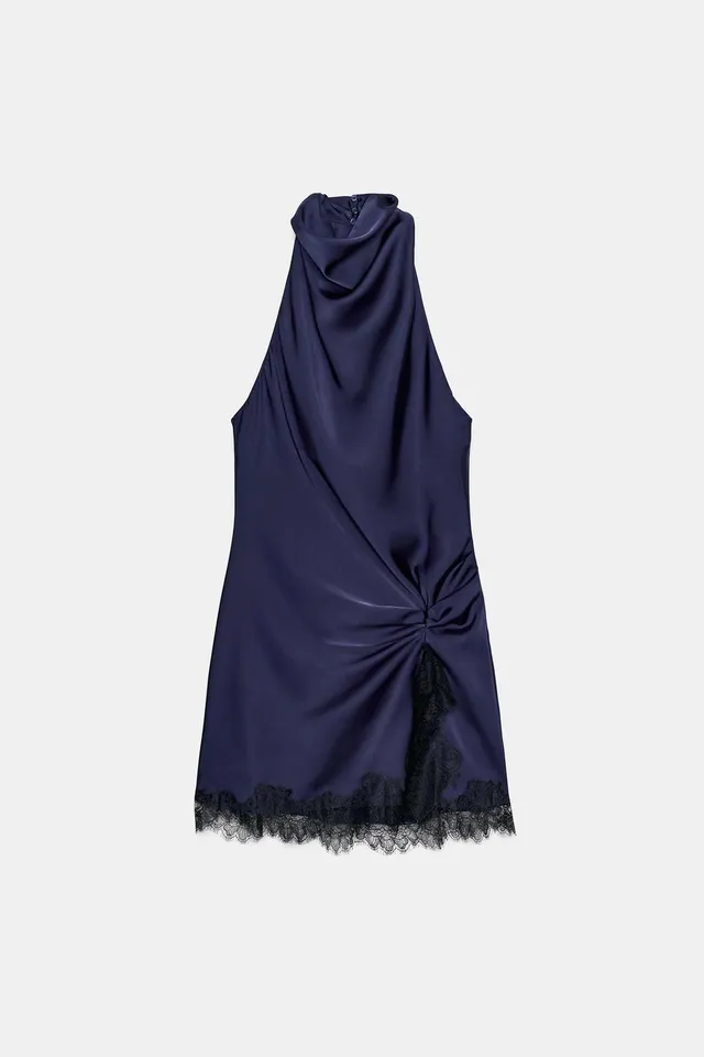 SATIN LACE MINI DRESS – image 6