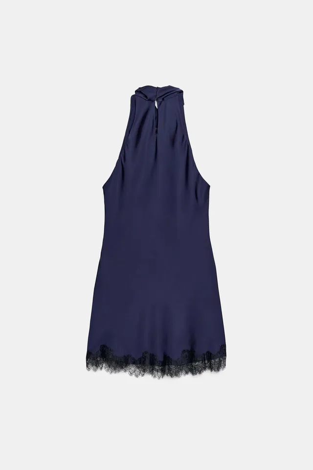SATIN LACE MINI DRESS – image 7