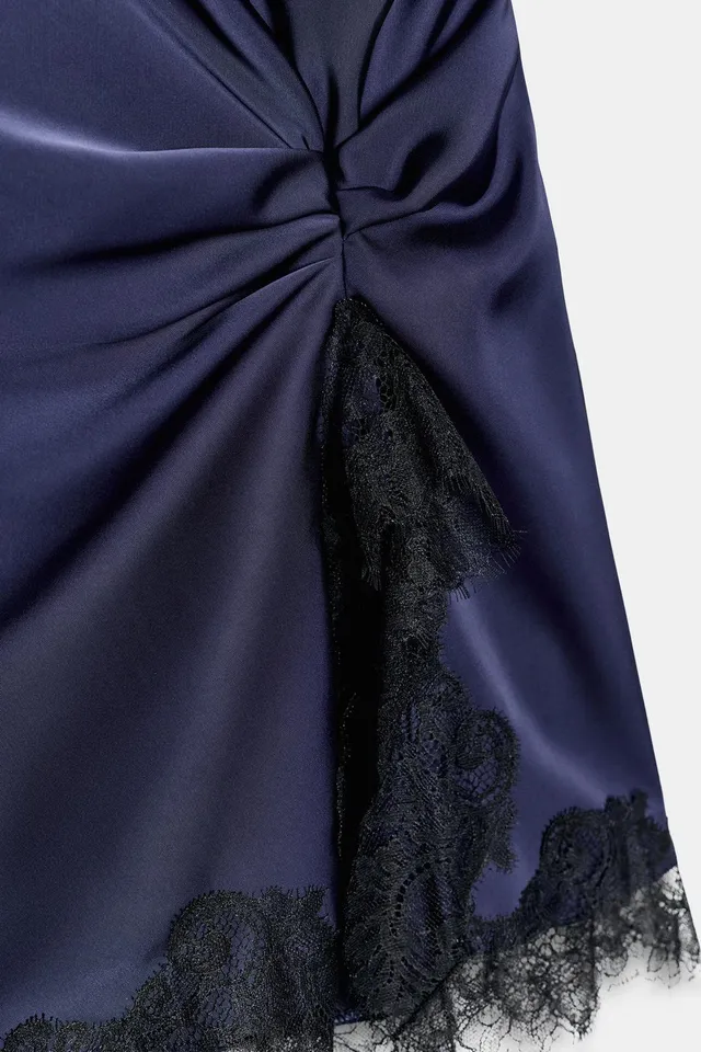 SATIN LACE MINI DRESS – image 8