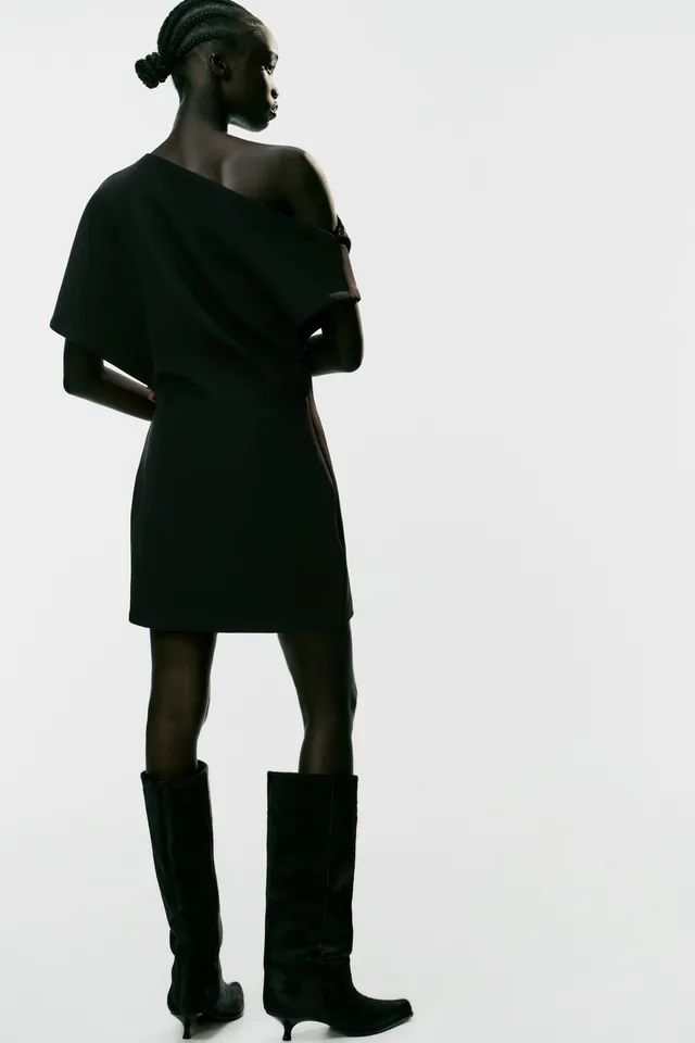 ASYMMETRIC GLITTER MINI DRESS – image 4