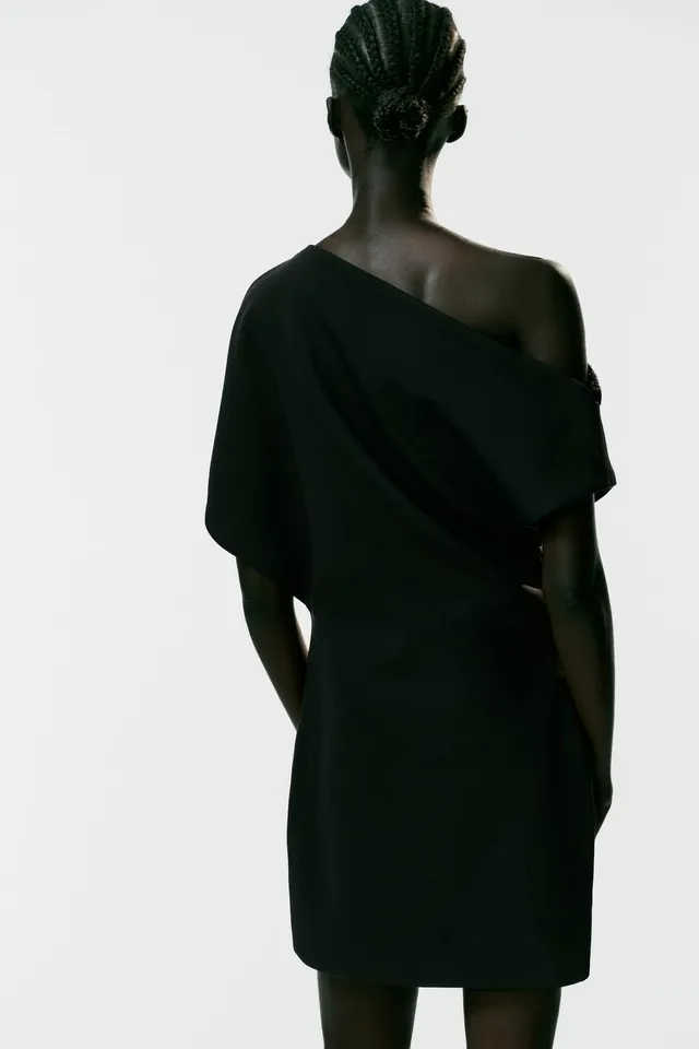 ASYMMETRIC GLITTER MINI DRESS – image 5