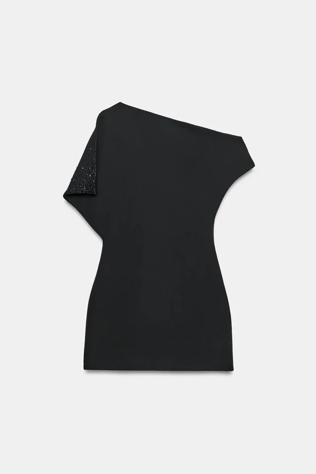 ASYMMETRIC GLITTER MINI DRESS – image 8