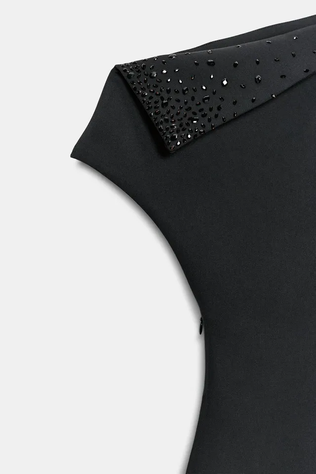 ASYMMETRIC GLITTER MINI DRESS – image 9