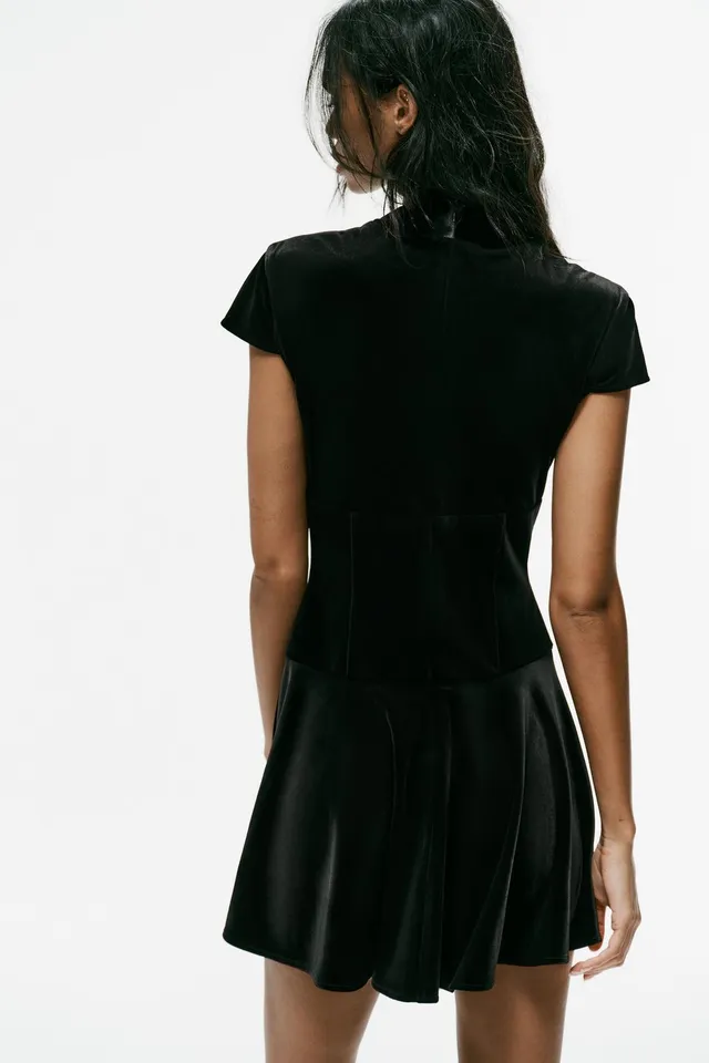 VELVET MINI DRESS WITH FROG FASTENING – image 5