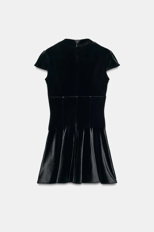 VELVET MINI DRESS WITH FROG FASTENING – image 7
