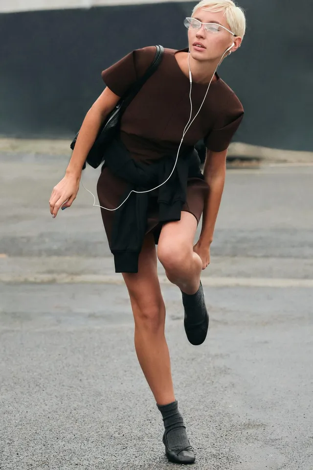 PLEATED SLEEVE MINI DRESS – image 4